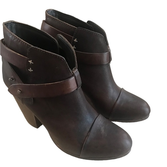 Rag & Bone dark brown leather ankle boots / booties runs small fits like size 8 - Picture 1 of 15